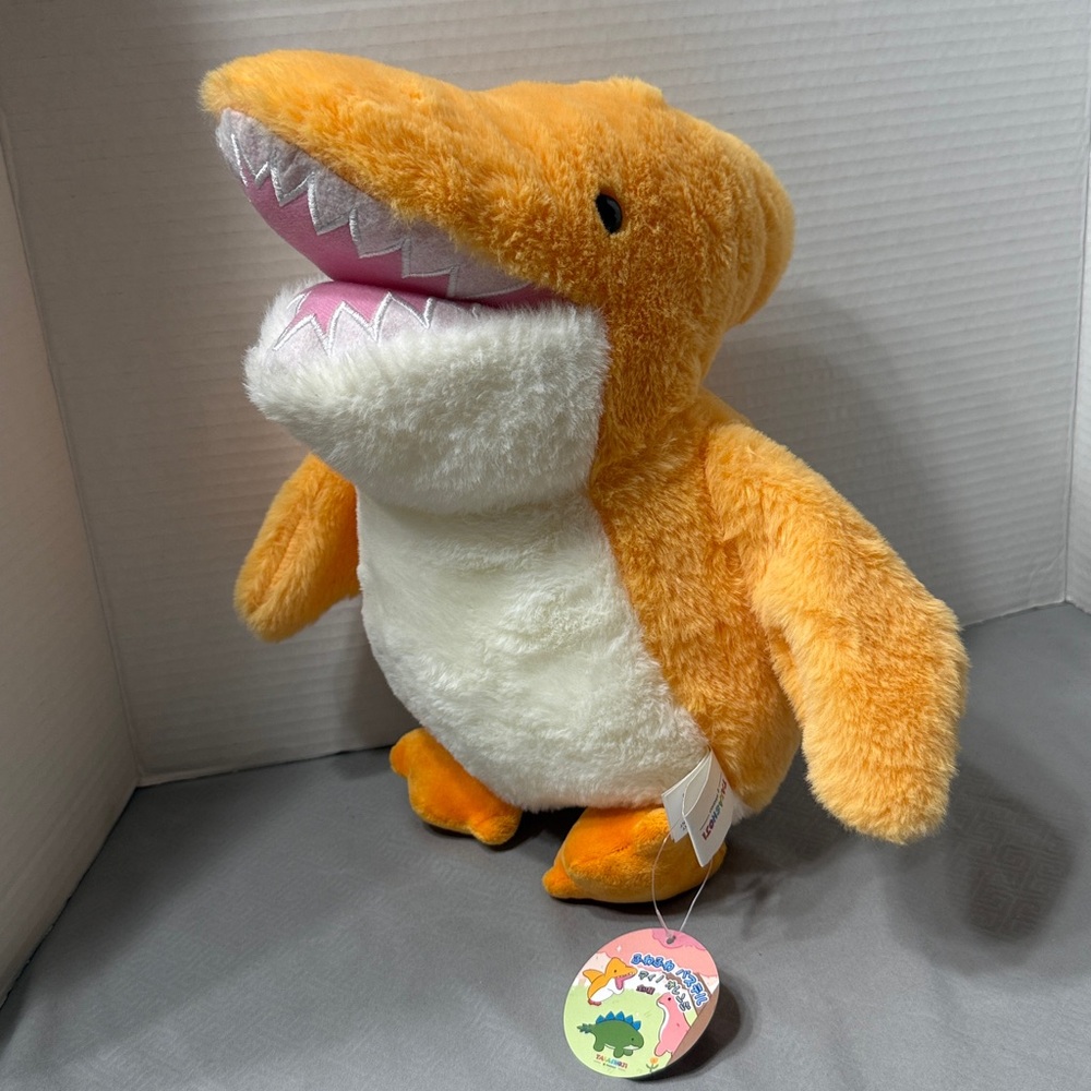 Takashoji Orange & White Pterodactyl Dinosaur Soft Fluffy Plush Stuffed Animal